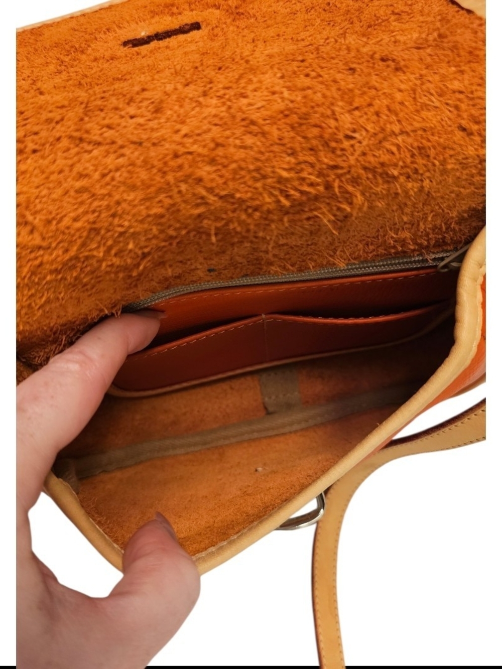 Vintage Dooney & Bourke Orange All Weather Leather Crossbody Bag AWL Equestrian - Picture 8 of 13